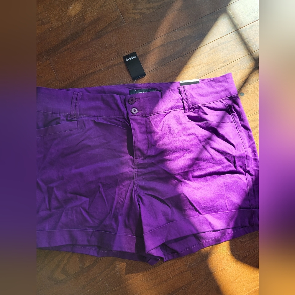 NWT Torrid Purple Sateen Shorts size 20